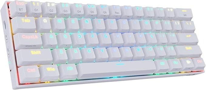 Redragon K530 Draconic 60Percent RGB Bluetooth/Wired Mechanical Gaming Keyboard - Brown Switches Bluetooth 5.0-3 Device Switchable - Type C Cable - PC/Laptop/Mobile