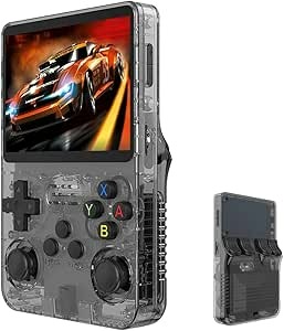 R36S Handheld Game Console,3.5-Inch IPS Screen Retro Gaming Console,3500mAh,Built in 20000+ Games. (Black-128G(20000+ Games))