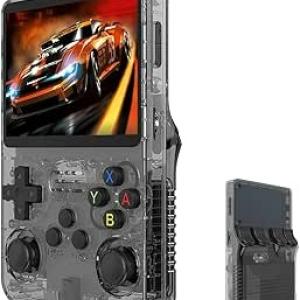 R36S Handheld Game Console,3.5-Inch IPS Screen Retro Gaming Console,3500mAh,Built in 20000+ Games. (Black-128G(20000+ Games))