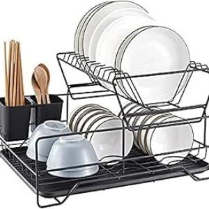 Dish Rack Dish Drying Stand Dish Drainer Plate Rack Dish rake Kitchen Organizer Dish Drying Rack Countertop Large Antibacterial Kitchen Utensils Dish racks Dish Stand (STYLE A)
