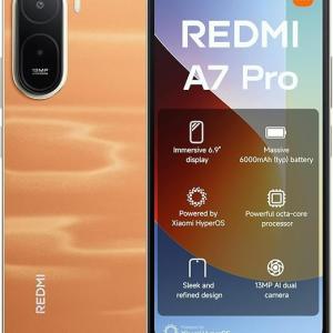 Xiaomi Redmi A7 Pro Smartphone 4GB+128GB 4G, Battery 6000mAh Octa-Core Processor, 13MP AI Dual Camera, 6.9" 120Hz Display, Sunset Orange| 18 Month manufacturer warranty