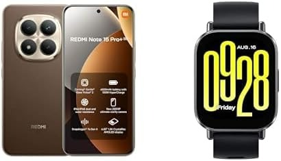 XIAOMI Redmi Note 15 Pro+ 5G Smartphone (12+512 GB) – 6500 mAh battery, 200 MP camera, Mocha Brown,18 Months Local Warranty + Free Redmi Watch 5 Active Smartwatch 18 Day Battery, 140+ Sports Modes