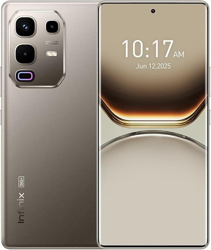 Infinix Note 50S 5G Smartphone - 6.78 Inches FHD+ Curved AMOLED Display, 8+8GB RAM, 256GB Storage, 108MP AI Camera, 5000mAh Battery, Android 15, Dual SIM – Titanium Grey