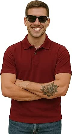 Men's Fashion Polo Shirt Stylish Comfortable Fit All Time Casual Solid Classic Youth Men Polo Shirt.