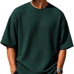 Oversize Men's Waffle Loose Fit Lightweight Soft Casual T-Shirt Multicolor