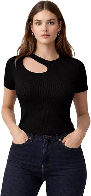 Women's Twill Cotton Half Sleeve T-Shirt With Slot