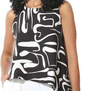 Azul Women's Sleeveless Mixed Yarn Blouse - Premium Breathable Linen-Look Tank Top - Lightweight Summer Outdoor Outwear for Women