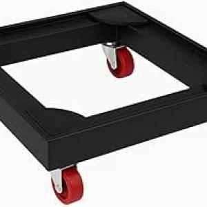 Durable Aluminum Water Cooler Base 33x33cm – Mobile Base with Strong Wheels and Mounting Brake – Rust Resistant and Heavy Weight – Elegant Black