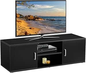 LANGRIA TV Lowboard TV Cabinet Table Furniture 120 x 40 x 40 cm Black