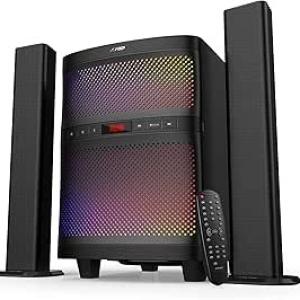 F&D T200X 140 W 2.1 Channel Soundbar Tower Speaker Bluetooth Multimedia TV Speaker with Multicolored LED Themes,USB,AUX,Remote Control,