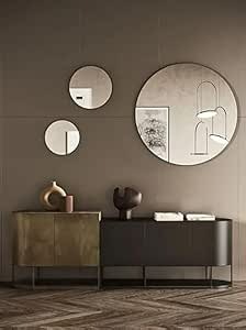 Lion Home 3Piece Round Wall Mirror Set,Metal Frame,Black,Modern Home Decor for Living Room,Bedroom & Entryway,Shatter-Resistant Glass,Easy Mounting Hardware Included,Chic Contemporary Accent for House