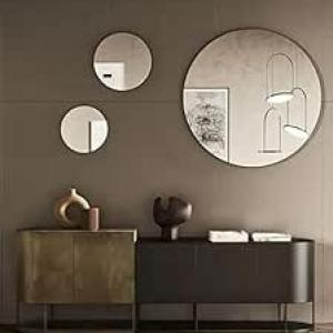 Lion Home 3Piece Round Wall Mirror Set,Metal Frame,Black,Modern Home Decor for Living Room,Bedroom & Entryway,Shatter-Resistant Glass,Easy Mounting Hardware Included,Chic Contemporary Accent for House