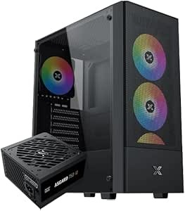 XIGM.ATEK Hero II Air ATX Computer Case with 4 ARGB Fans, Tempered Glass Side Panel, XIGMATEK Asgard 750W 80+ Bronze Power Supply, Front Ventilation Grille for Gaming and Collecting
