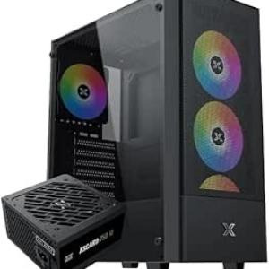 XIGM.ATEK Hero II Air ATX Computer Case with 4 ARGB Fans, Tempered Glass Side Panel, XIGMATEK Asgard 750W 80+ Bronze Power Supply, Front Ventilation Grille for Gaming and Collecting