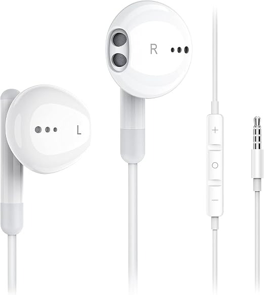 Wired Earphones, 2 Pack Sound Isolating Earphone Compatible with iPhone 6 Plus SE 5S4, iPod iPad, MP3 Samsung Android, In-Ear, White Sold by Quality Valley