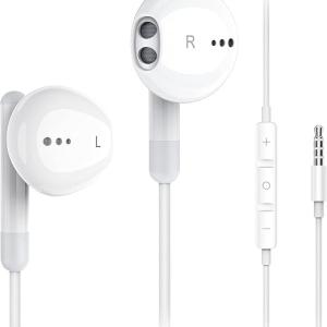 Wired Earphones, 2 Pack Sound Isolating Earphone Compatible with iPhone 6 Plus SE 5S4, iPod iPad, MP3 Samsung Android, In-Ear, White Sold by Quality Valley