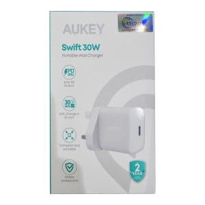 شاحن حائط سريع AUKEY بقوة 30 واط – أبيض (موديل PA-R1P)