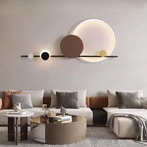 ديكور جداري مع اضاءة
